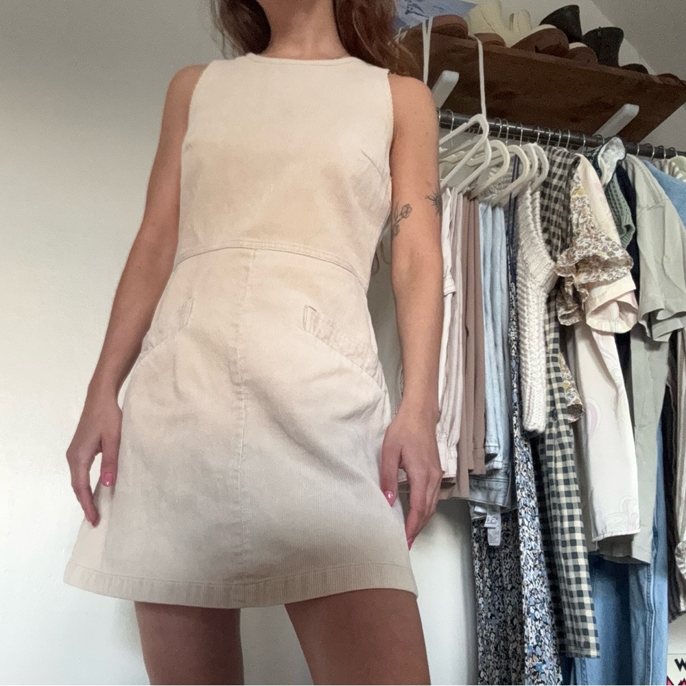 Vintage AE Cream Corduroy Mini Dress